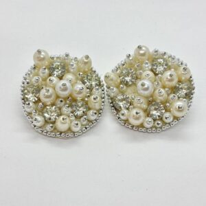 Classic Pearl and Crystal Cluster Earrings