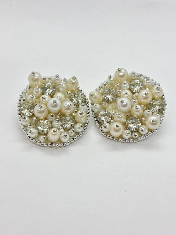 Classic Pearl and Crystal Cluster Earrings