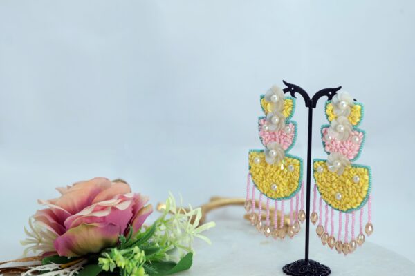 Tropical Cascade Beaded Earrings - Image 4