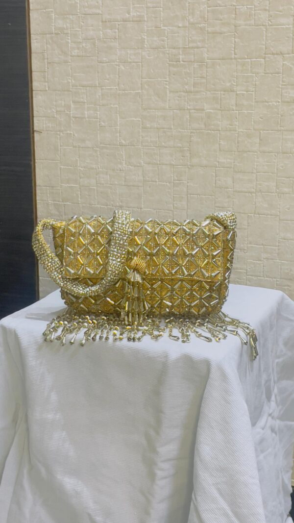 Gold Beaded Bag - Image 4