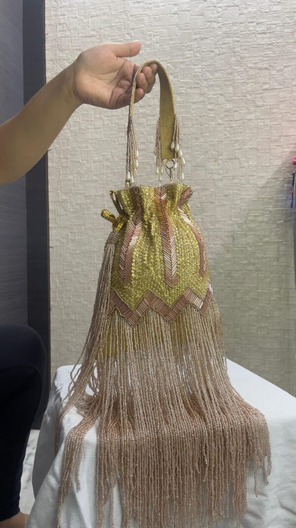 Pink Golden Tessel Bag - Image 3