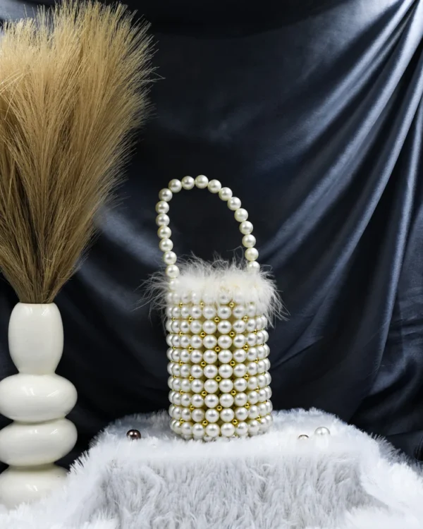 Pearl Bag With Fur Detailing