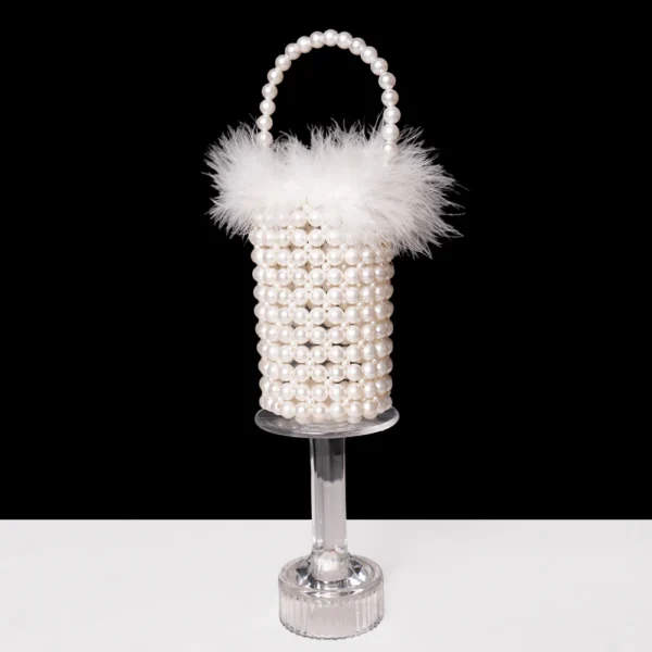 Pearl Bag With Fur Detailing - Image 2