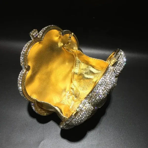 Blooming Flower Round Crystal Clutch - Image 2