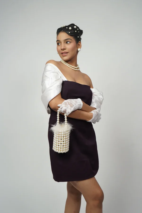 Pearl Bag With Fur Detailing - Image 3
