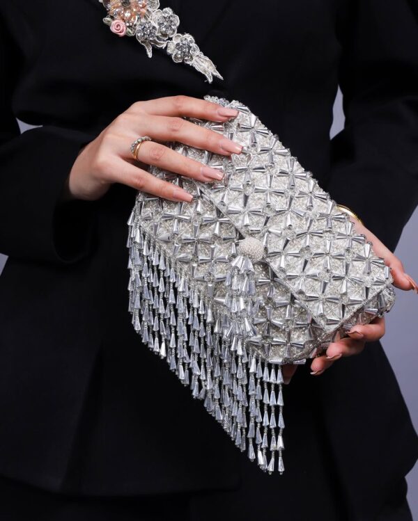 Silver Beaded Bag - Image 2