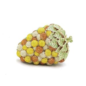 Bunch of Grapes Fruit Themed Luxury Crystal Clutch