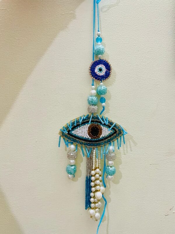 Rakhi Set for Bhaiya Bhabhi Blue Evil Eye - Image 2