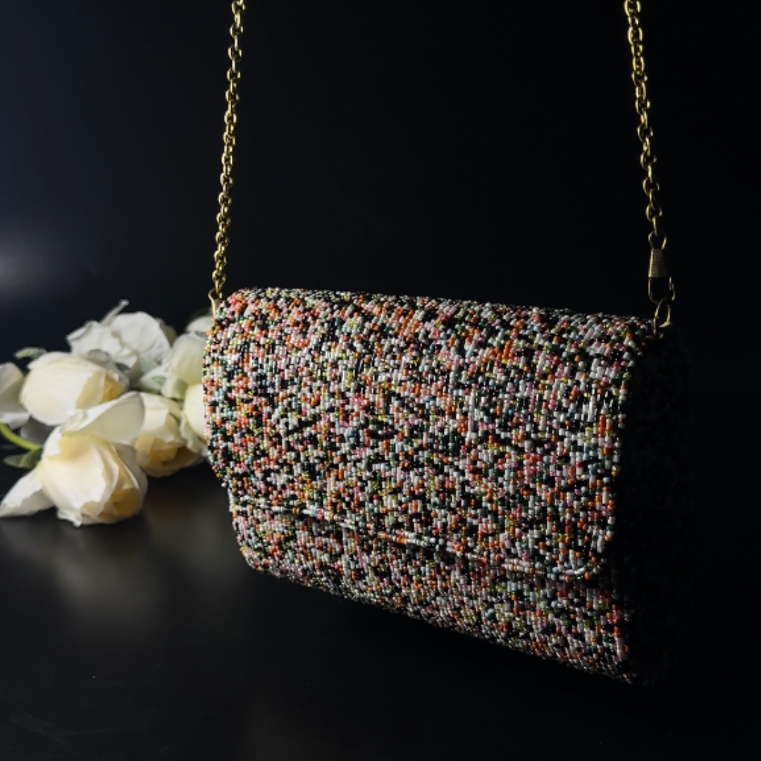 Confetti Mosaic Beaded Clutch - Image 3