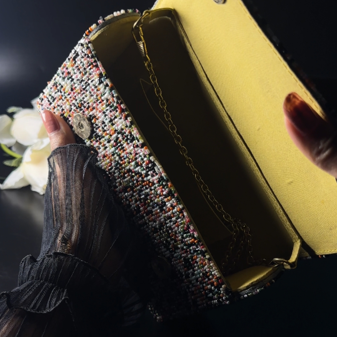 Confetti Mosaic Beaded Clutch - Image 2