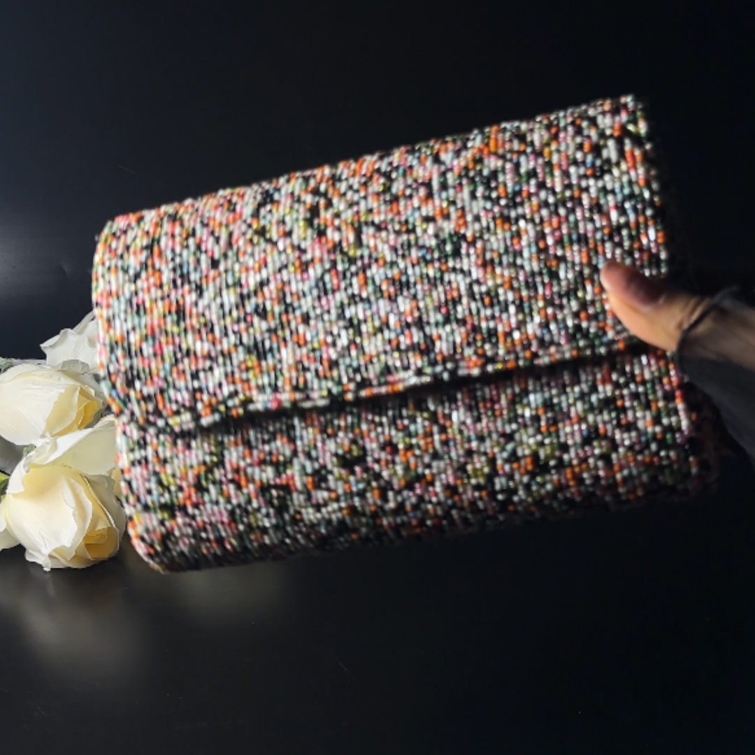 Confetti Mosaic Beaded Clutch - Image 4