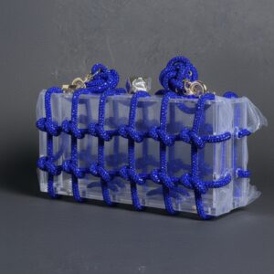 Blue Bead Charm Box Bag