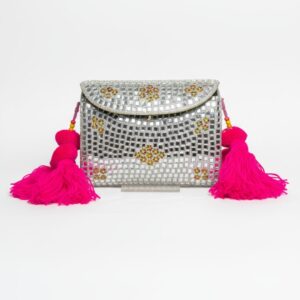 Sparkling Silver Rhinestone Hand Clutch